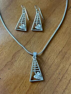 Art Nouveau/Prairie/Glasgow/Macintosh Sterling Necklace and Earrings Set NWOT